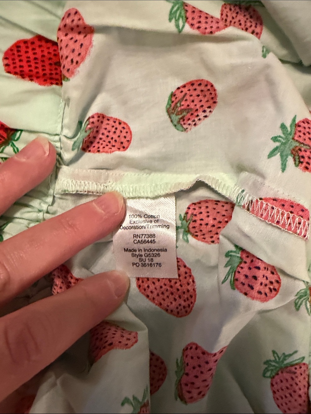J. Crew Mint Green Strawberry Print Pajama Shorts - Picture 5 of 5